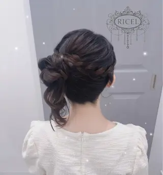 ミディアム ヘアアレンジ RICEL 原宿店のヘアスタイル