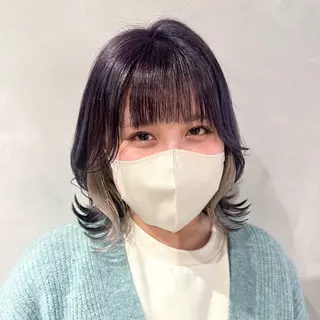ミディアム カラー デザインカラー/パー マ🦖外岡咲希🦖のヘアスタイル