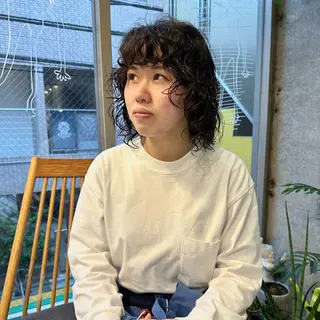 ミディアム パーマ 🌈圧倒的デザイン パーマ　関和希のヘアスタイル