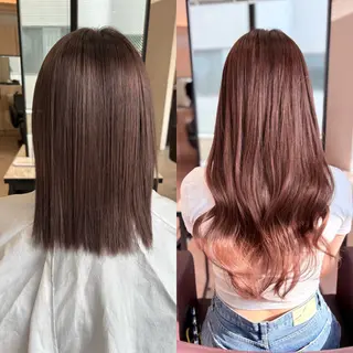 セミロング 韓国風レイヤーカット 艶カラー🫧菊池のヘアスタイル