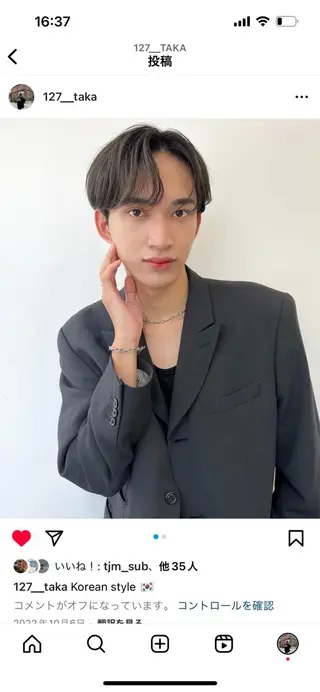 メンズ men’s Lapis 栄店所属・メンズヘア韓国ヘア Takaのヘアスタイル