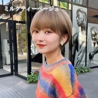 ショート カラー ブリーチなし/暖色/ 透明感/ririkaのヘアスタイル