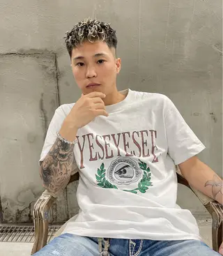 ショート カラー パーマ メンズ パーマ、髪質改善 カズマのヘアスタイル