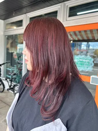 ミディアム カラー 透明感カラー 暖色shihoのヘアスタイル