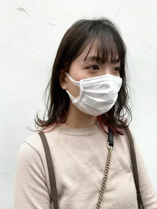 ミディアム カラー ヘアアレンジ 〽️magico/ ウルフDaiki〽️のヘアスタイル