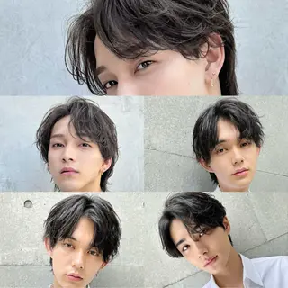 メンズ 表参道フェザーパーマ ニュアンスパーマのヘアスタイル