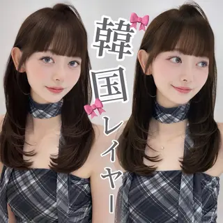 ミディアム 🎀Ami/新宿/レ イヤー/艶カラー🎀のヘアスタイル