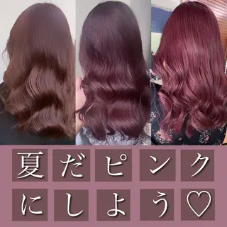 セミロング カラー ブリーチなし Wカラー🩷星野翔太のヘアスタイル
