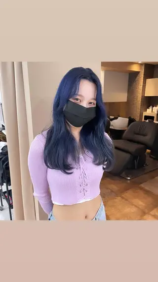 セミロング rina／ベージュ ワンホン/韓国ヘアのヘアスタイル