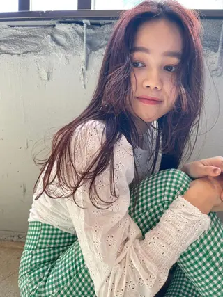 ミディアム カラー パーマ 💝髪質改善💝_ chlom🌸春🌸のヘアスタイル