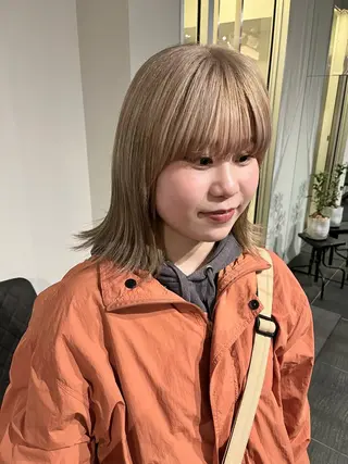 ミディアム カラー 桃果 momokaのヘアスタイル