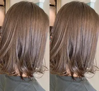 ミディアム カラー パーマ ヘアアレンジ 韓国ヘア/髪質改善 /Harunaのヘアスタイル