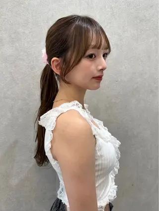 ロング 💖しの💖韓国ヘア レイヤーカットのヘアスタイル