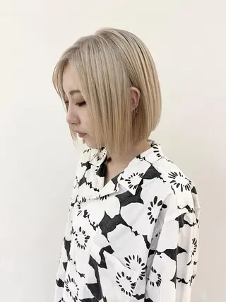 ショート カラー 美髪改善・ストレート 🌿エクステ/カンジのヘアスタイル