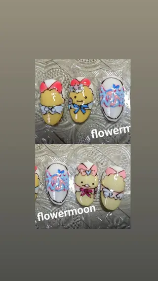 ネイル フラワー ムーンのネイルデザイン