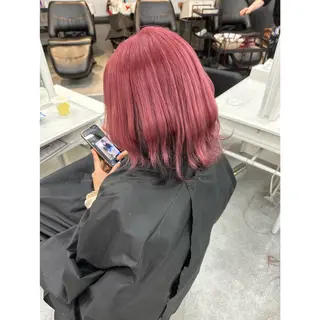 ミディアム 韓国ヘア×ハイトーン AYA💫のヘアスタイル