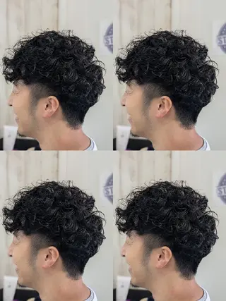 パーマ メンズ セミディレイヤー/ メンズパーマえのもとのヘアスタイル