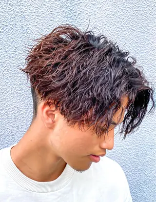 ショート カラー パーマ メンズ MENS  FEEL南森町所属・佐藤 達郎のヘアスタイル
