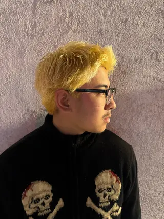 ショート カラー メンズ 平尾/艶カラー/ アッシュ系/中川誠大のヘアスタイル