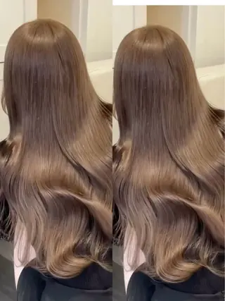 ロング カラー ONYX 表参道所属・表参道/ハイライト 髪質改善ストレートのヘアスタイル