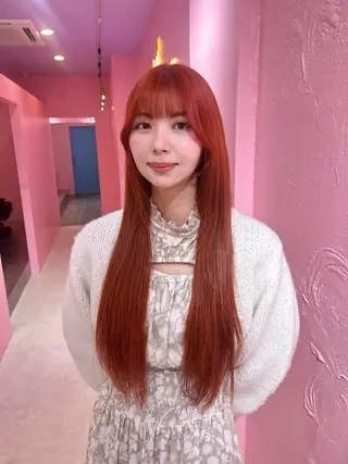 ロング カラー 植田 彩加のヘアスタイル