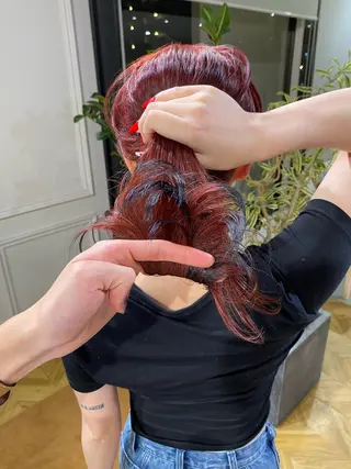 ミディアム カラー yate'/ Wカラー/小出捷也のヘアスタイル