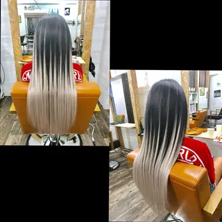 ロング ✯カラー&編み込み エクステ✯池田智博✯のヘアスタイル