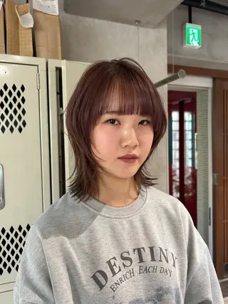 ミディアム ayano🍒暖色 カラー/カーリーヘアのヘアスタイル