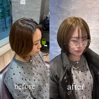 カラー ツヤ髪🎀暖色カラー さとあみのヘアスタイル