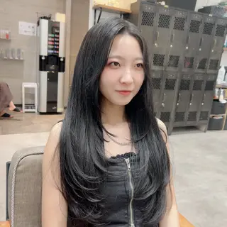 ロング レイヤー/韓国/ ハッシュ/高田翼のヘアスタイル