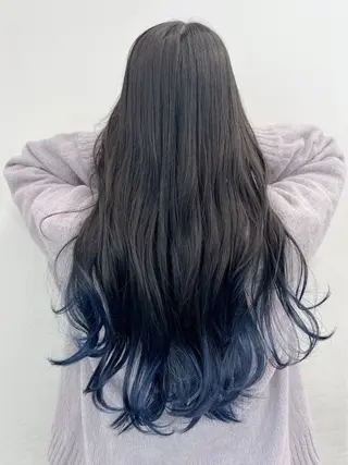 ロング カラー パーマ amble luxe ❤️渋谷❤️のヘアスタイル