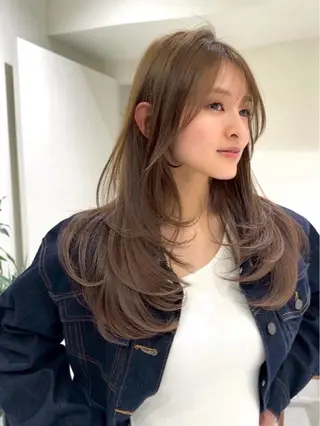 ロング カラー 🍁ベージュカラー/ レイヤーカット/涼のヘアスタイル
