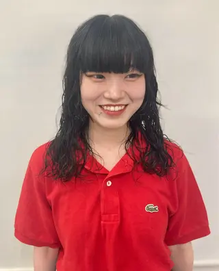 セミロング パーマ ウルフレイヤー エクステ/kokiのヘアスタイル