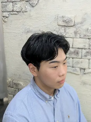 ショート メンズ パーマ ボブパーマ/メンズ カワカミサトミ🐨のヘアスタイル