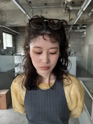 ミディアム カラー パーマ ヘアアレンジ メンズ casey mayuのヘアスタイル