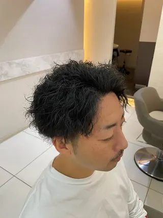 ショート パーマ メンズ 髪質改善/縮毛/トリ ートメント/平野広大のヘアスタイル