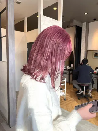 セミロング カラー 田中   麗彩也のヘアスタイル