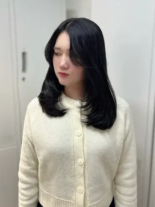 カラー ヘアアレンジ 似合わせ顔まわり カット💛森尾真由美のヘアスタイル