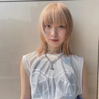 ミディアム カラー スギヤマ ショウゴのヘアスタイル