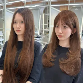 ロング oto🎀×美髪× シースルー前髪🤍のヘアスタイル