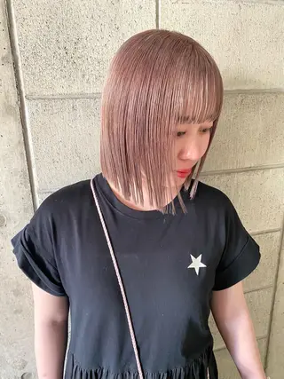 ミディアム カラー 宮川 日菜子のヘアスタイル