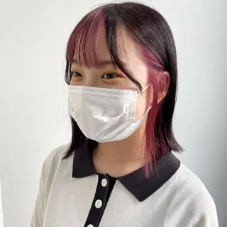 ミディアム カラー 韓国風レイヤーカット 🍒サンジキ アカリのヘアスタイル