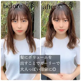 ミディアム カラー ヘアアレンジ 外苑前NO.1艶髪 透明感カラーのヘアスタイル