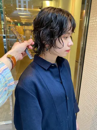 ショート パーマ 圧倒的透明感カラー ⭐️NAOKIのヘアスタイル
