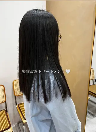 セミロング カラー ヘアアレンジ 🥀暖色韓国ヘア💕 保科侑花のヘアスタイル