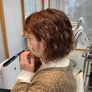 ミディアム パーマ F-card所属・shiga mariaのヘアスタイル