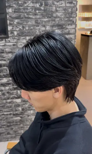 ショート メンズ men's salon gaudi 高槻店所属・曲がる縮毛矯正/ 波巻きパーマ/川岸のヘアスタイル