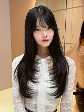 ロング カラー 大宮韓国風レイヤー 吉田こうすけのヘアスタイル