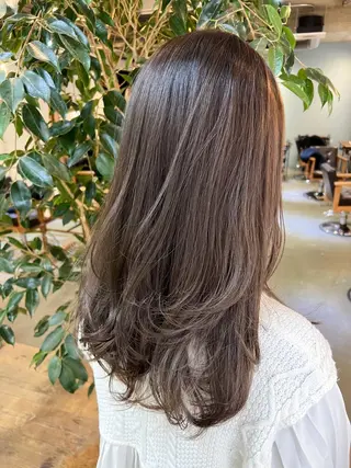 セミロング カラー ブリーチなしカラー 🌿脇黒丸 彩のヘアスタイル