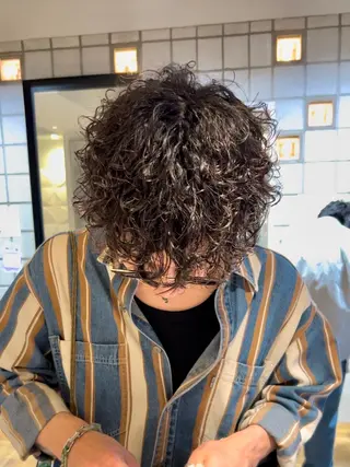 パーマ メンズ メンズパーマ/ ハイトーン/古川晴輝のヘアスタイル